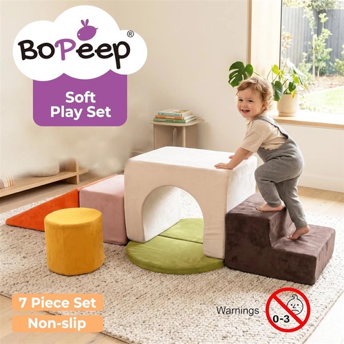 Bopeep Kids Climbing Foam Blocks Playset 7Pcs Toddler Soft Couch Crawl Play Toys