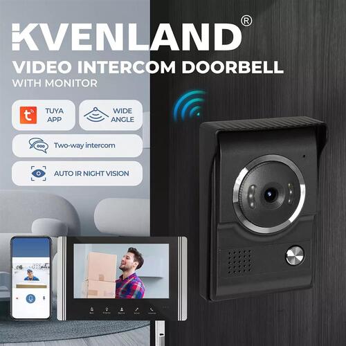 Video Door Bell WiFi Phone Intercom System with Monitor Doorbell Camera Wireless