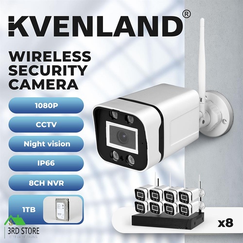 Wireless Security Camera System Set With Hard Drive Home CCTV NVR Wifi OutdoorX8
