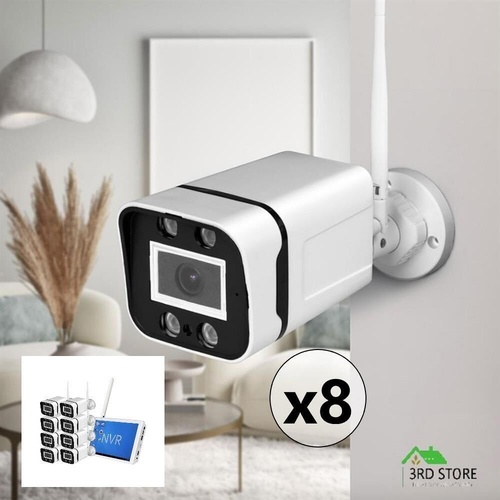 Wireless Security Camera System Set Wifi 1080P Home CCTV Outdoor Night MonitorX8