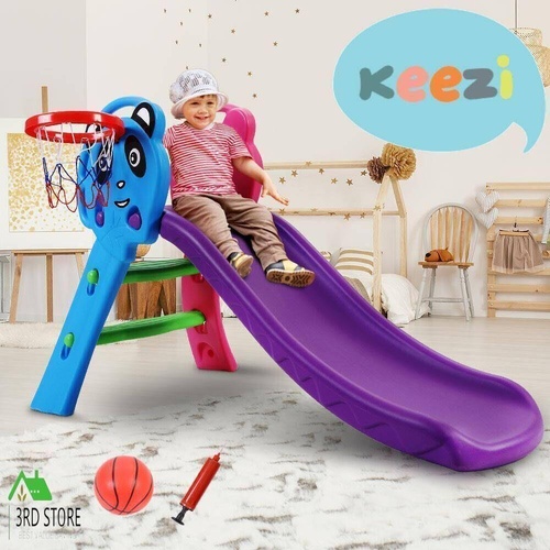 Keezi Kids slide Outdoor Indoor Playground Basketball Hoop Toddler Play Activity