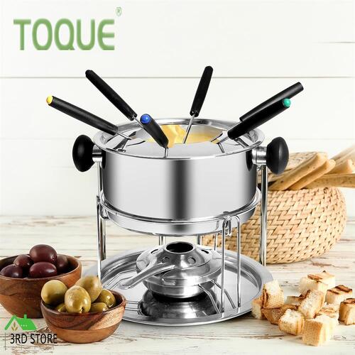 Classic Fondue Set 12pcs Stainless Steel Cheese Chocolate Dipping  6 Forks