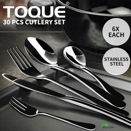 Stainless Steel Cutlery Set Travel Knife Fork Spoon Black Child Tableware 30pcsc