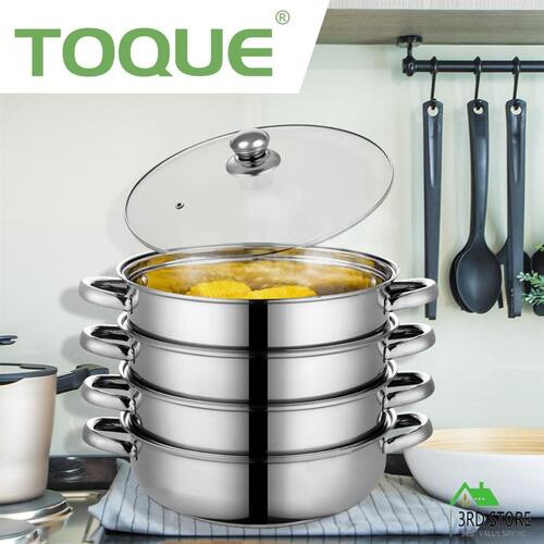 RETURNs 4 Tier Stainless Steel Steamer Meat Vegetable Cooking Steam Pot Kitchen Tool