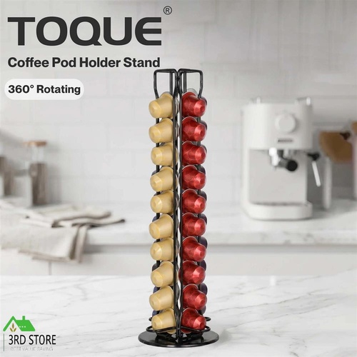 Toque Coffee Pod Holder Stand Rotating Metal Storage Rack Organizer 40 Capsules