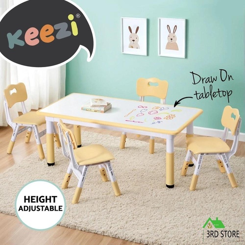 1 Keezi Kids Table and 4 Chairs Set Graffiti