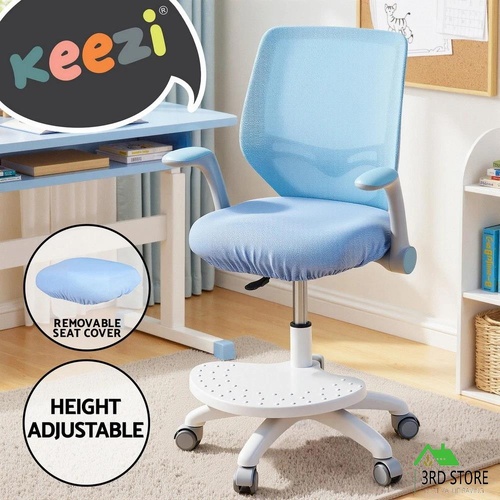 Keezi Kids Ergonomic Study Chair Adjustable w/ Wheels Footrest Blue