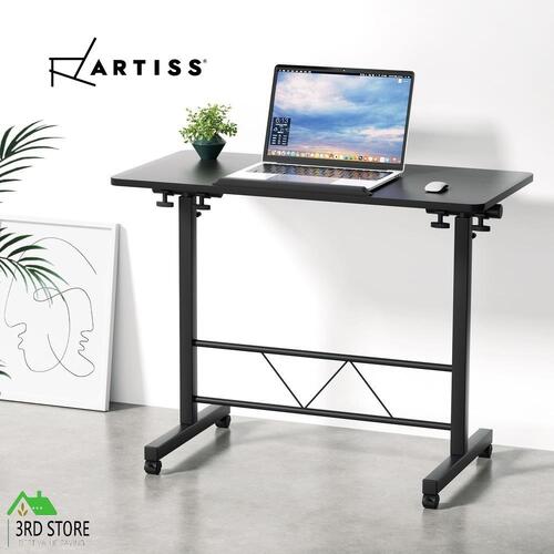 Artiss Laptop Desk Table Height Adjustable Wooden Bed Side Tables 80CM Black