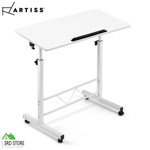 Artiss Laptop Desk Portable Mobile Computer Table Adjustable Bedside Desk White