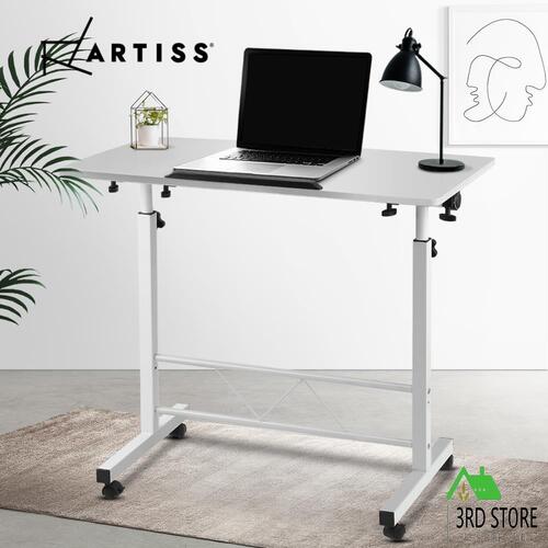 Artiss Laptop Desk Portable Mobile Computer Table Adjustable Bedside Desk White