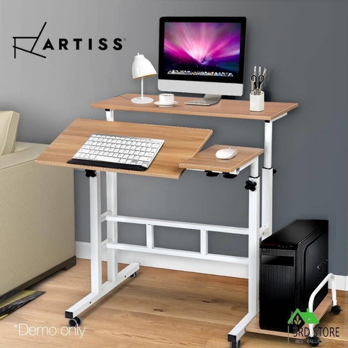 Artiss Laptop Table Laptop Desk Portable Mobile Sit Stand Height Adjustable Desk
