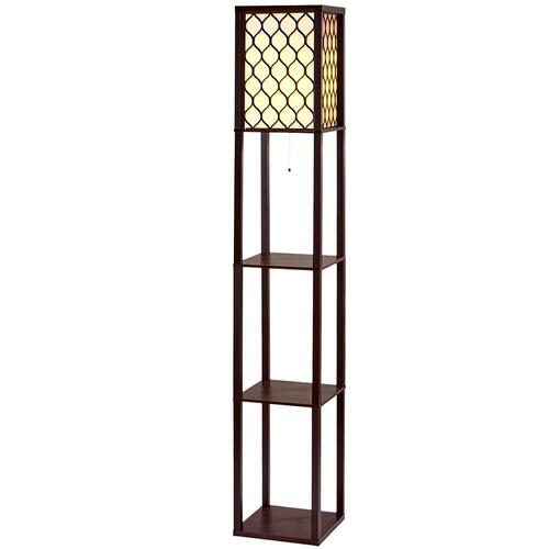 Artiss Floor Lamp Wood Shelf Morden Living Bedroom Lighting Storage Organizer