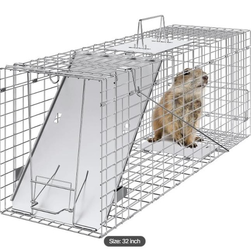 VEVOR Live Animal Cage Trap 31" x 10" x 12" Humane Cat Trap Cats Squirrels Mouse