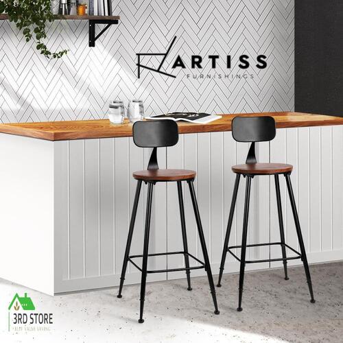 Artiss 2x Vintage Industrial Bar Stool Retro Barstools Dining Chairs Kitchen