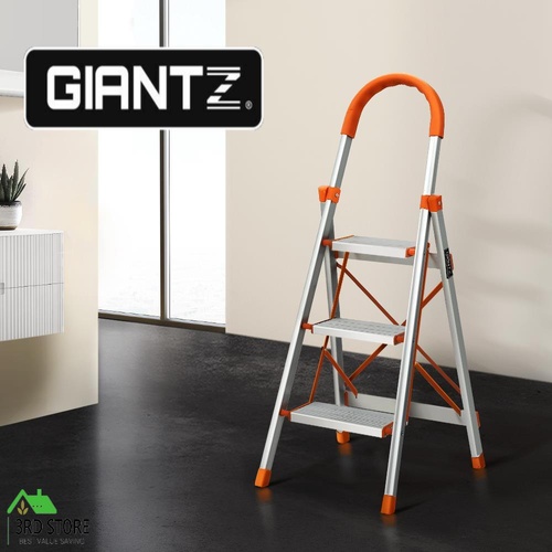 Giantz 3 Step Ladder Multi-Purpose Folding Aluminium Light Weight Non Slip Platform
