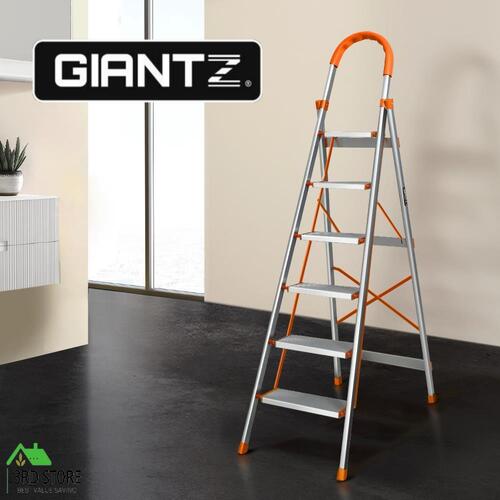 RETURNs Giantz 6 Step Ladder Multi-Purpose Folding Aluminium Light Weight Non Slip Platform