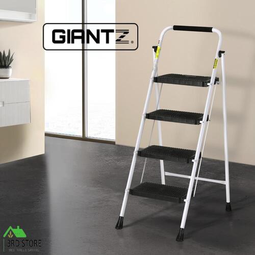 Giantz 4 Step Ladder Multi-Purpose Folding Steel Light Weight Platform