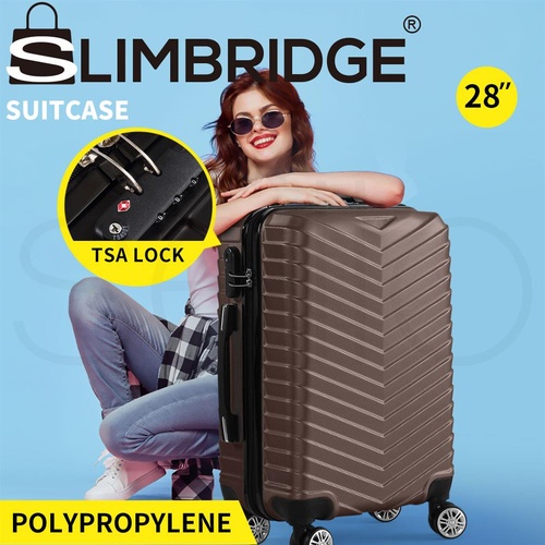 Slimbridge 28" Luggage Suitcase Trolley Travel Packing Lock Hard Shell Coffee