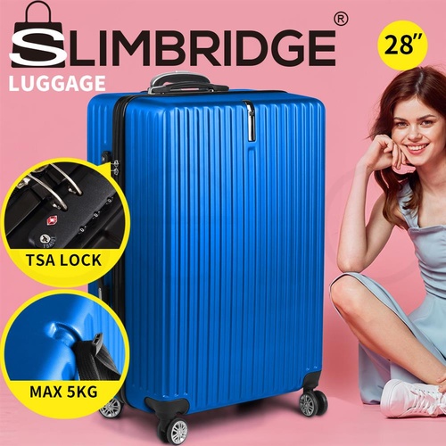 28" Slimbridge Luggage Suitcase Code Lock Hard Shell Travel Carry Bag Trolley