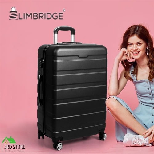 Slimbridge 24" Luggage Suitcase Trolley Travel Packing Lock Hard Shell Black