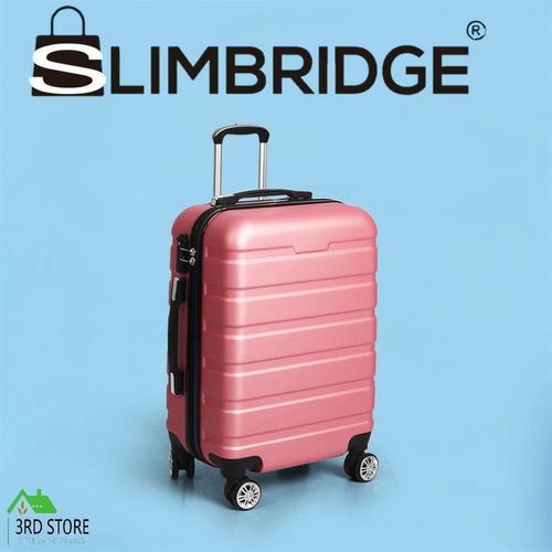 Slimbridge 24" Luggage Suitcase Trolley Travel Packing Lock Hard Shell Rose Gold