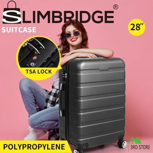 Slimbridge 28" Luggage Suitcase Trolley Travel Packing Lock Hard Shell Dark Grey
