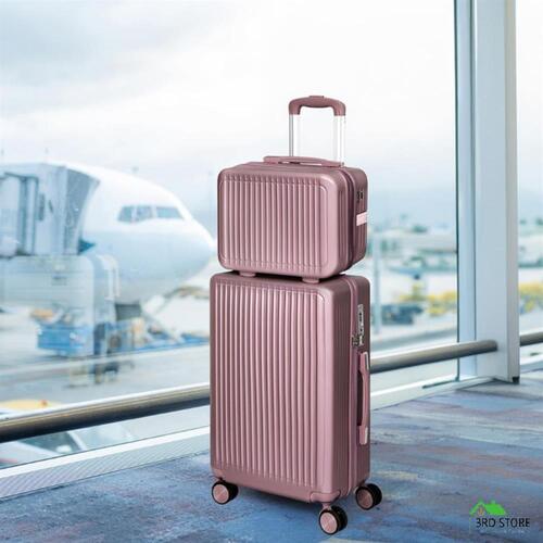 Slimbridge Luggage Suitcase Trolley Set Travel Lightweight 2pc 14"+20" Rose Gold