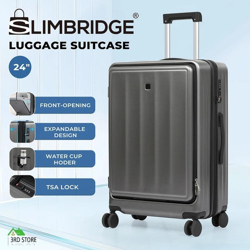 Slimbridge 24"Luggage Trolley Travel Suitcase Set TSA Front Opening Hard Case