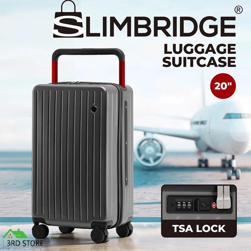 Slimbridge 20" Luggage Trolley Carry On Suitcase Wide Handle TSA Lock Hard Case