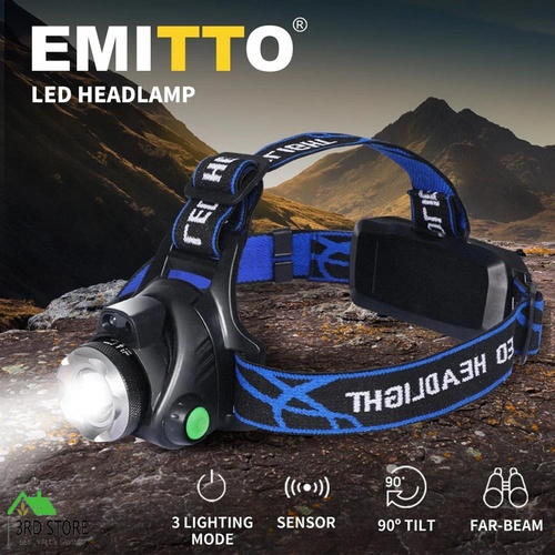 LED Outdoor Headlamp Camping Headlight Flashlight Head Torch Light Rechargeable