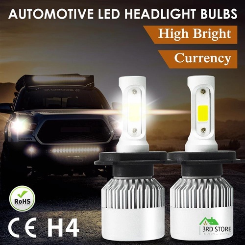 72W 9000LM H4 HB2 LED Headlight Kit Hi/Lo Beam Globe Bulbs 6500K White