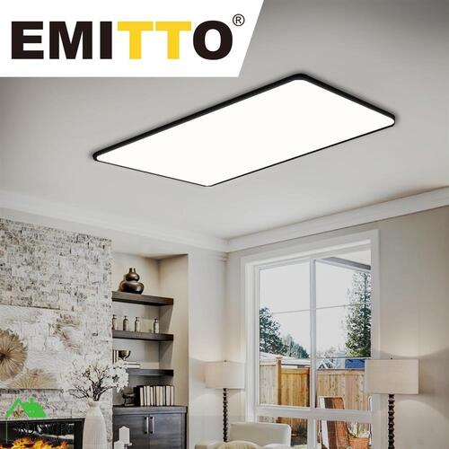 EMITTO Ultra-Thin 5CM LED Ceiling Down Light Surface Mount Living Room Black 45W