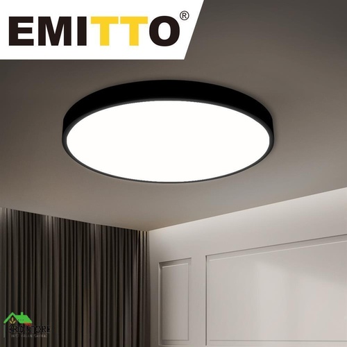 EMITTO Ultra-Thin 5CM LED Ceiling Down Light Surface Mount Living Room Black 30W