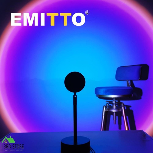 EMITTO USB Sunset Projection Lamp LED Modern Romantic Night Light Decor Rainbow