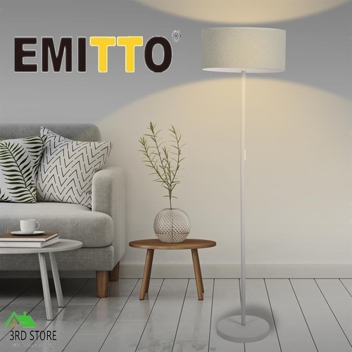 Modern LED Floor Lamp Stand Reading Light Decoration Indoor Classic Linen Fabric