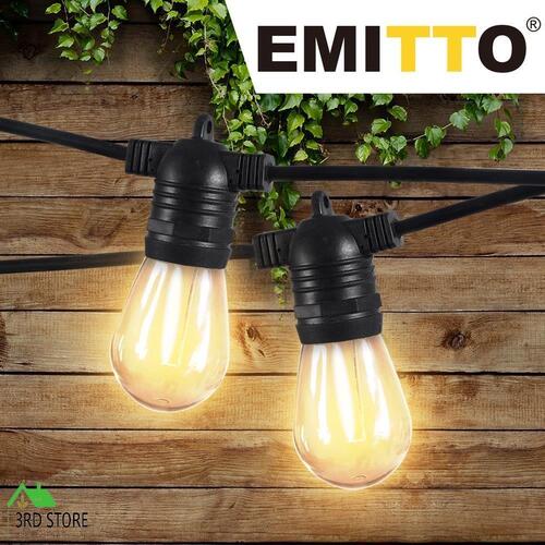 EMITTO 20M Festoon String Lights Christmas Wedding Party Waterproof Outdoor