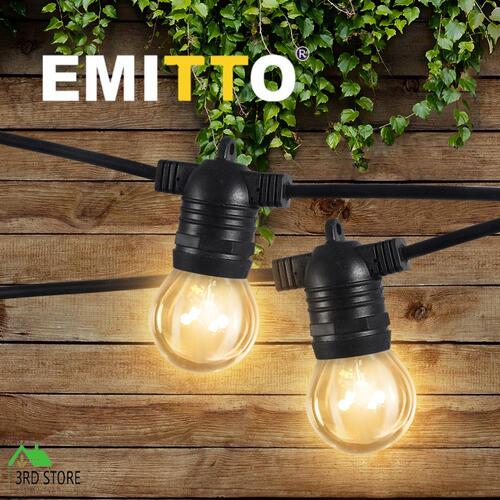 EMITTO 20M Festoon String Lights Christmas Wedding Party Waterproof Outdoor
