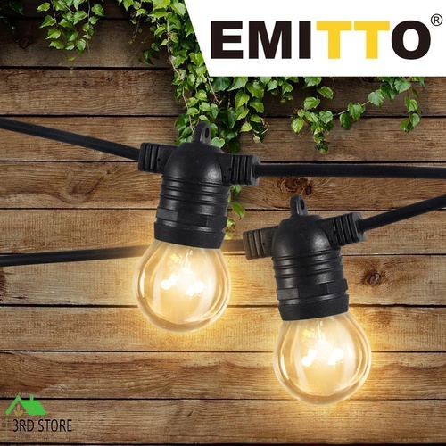 EMITTO 40M Festoon String Lights Christmas Wedding Party Waterproof Outdoor