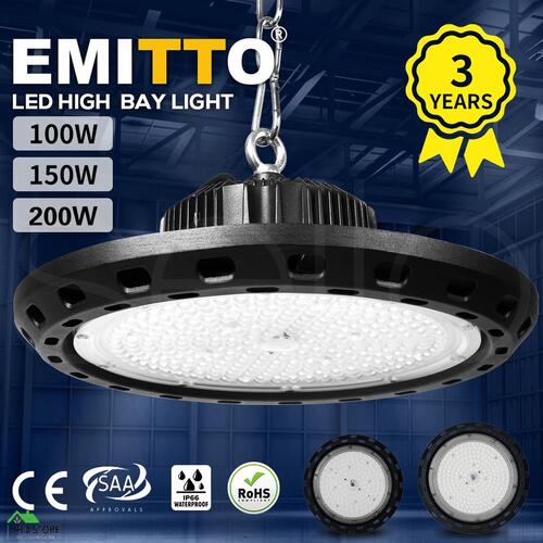 EMITTO UFO High Bay LED Lights Workshop Lamp Industrial Shed Warehouse 150W