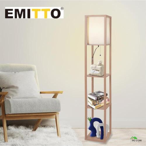 EMITTO LED Floor Lamp with Storage Shelf 3 Tier Standing Reading Corner Light