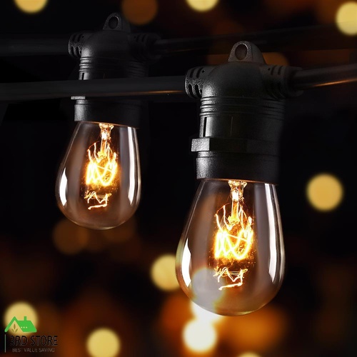 Jingle Jollys 20m Festoon String Lights Blubs Wedding Party Waterproof Outdoor
