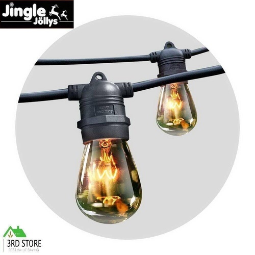 Jingle Jollys Festoon String Lights Christmas Bulbs Party Wedding Garden Party 38m