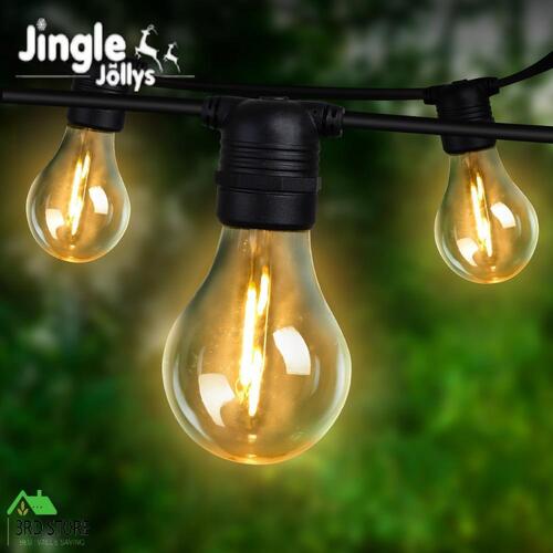 Jingle Jollys 50m Festoon Lights String LED Kit Wedding Party Waterproof Outdoor