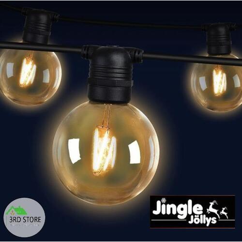 Jingle Jollys 23m Festoon String Lights LED Outdoor Waterproof Wedding Party
