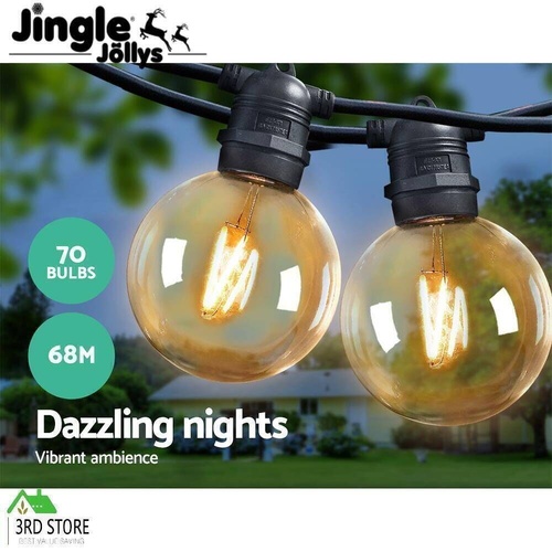 RETURNs Jingle Jollys 68m LED Festoon Lights Sting Lighting Kits Wedding Outdoor Party