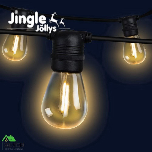 Jingle Jollys 50m Festoon String Lights Kit Wedding Party Waterproof Outdoor S14
