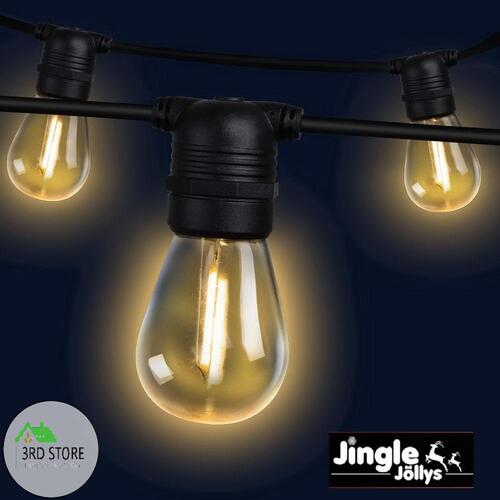 Jingle Jollys 68m LED Festoon String Lights 70 Bulbs Kits Wedding Party Christmas S14