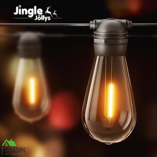 Jingle Jollys LED Solar Festoon Lights 17m String Light Outdoor Christmas Party