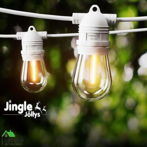 Jingle Jollys 14M Festoon Light Outdoor String Lights Christmas Wedding Party