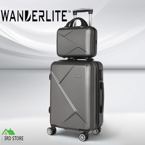 Wanderlite 2Set 20 Inch Luggage Case with 12 Inch Handheld Luggage Box Hard Shel